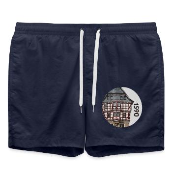 1590 Hochzeitshaus Fritzlar Germany - Badeshorts - French Navy - Vorne - AI Model Male 185 light (185cm)