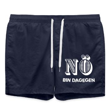 NÖ - BIN DAGEGEN - Badeshorts - French Navy - Vorne - AI Model Male 185 light (185cm)