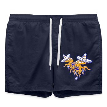 2 Oktopus mexikanische Kultur Hut Musik Band Team - Badeshorts - French Navy - Vorne - AI Model Male 185 light (185cm)