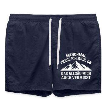 Je me demande si l’Allgäu ne me manque pas ! - Short de bain - bleu marine - Devant - AI Model Male 185 light (185cm)