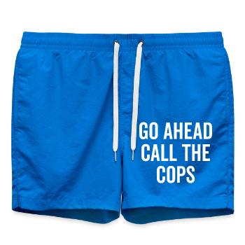 Go Ahead Call The Cops - Swim Trunks - cobalt blue - Front