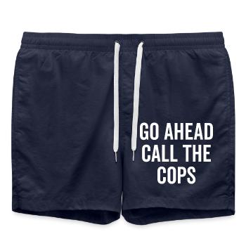Allez-y, appelez les flics - Short de bain - bleu marine - Devant - AI Model Male 185 light (185cm)
