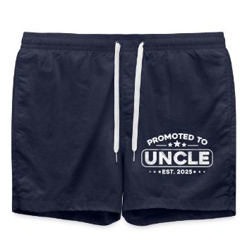 Promu oncle en 2025 - Short de bain - bleu marine - Devant - AI Model Male 185 light (185cm)