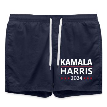 Kamala Harris Election 2024 III - Swim Trunks - french navy - Front - AI Model Male 185 light (185cm)