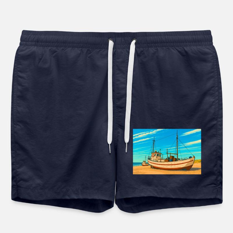 Kutter am Sletterstrand in Dänemark - Badeshorts - French Navy