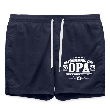 Beförderung zum Opa 2025 - Badeshorts - French Navy - Vorne - AI Model Male 185 light (185cm)