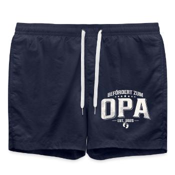 Befördert zum Opa 2025 - Badeshorts - French Navy - Vorne - AI Model Male 185 light (185cm)
