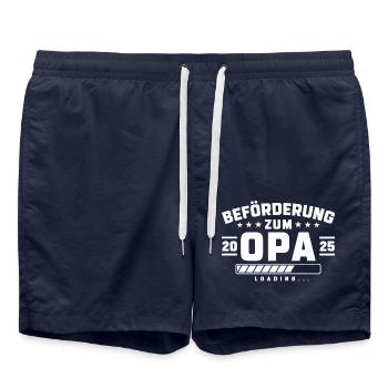 Beförderung zum Opa 2025 loading - Badeshorts - French Navy - Vorne - AI Model Male 185 light (185cm)