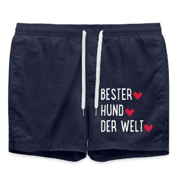 Bester Hund der Welt - Badeshorts - French Navy - Vorne - AI Model Male 185 light (185cm)