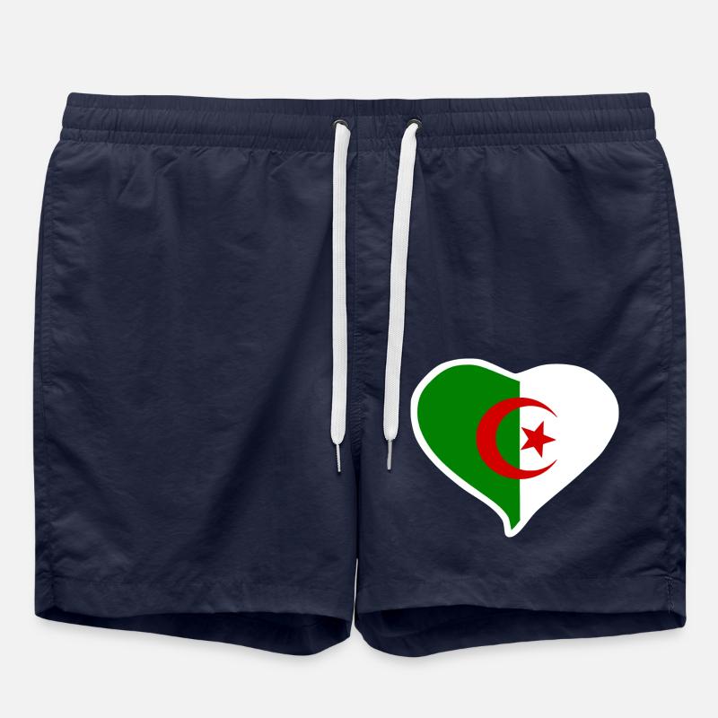Drapeau coeur Algérie - Short de bain - bleu marine