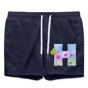 fleurs de printemps papillon h - Short de bain - bleu marine - Devant - AI Model Male 185 light (185cm)
