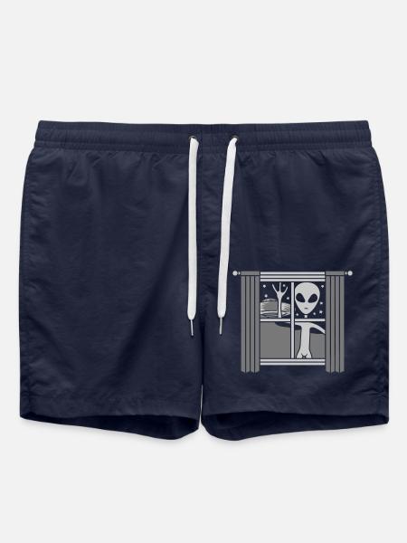 Ufo Window Alien at night - Swim Trunks - french navy