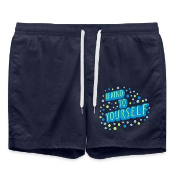 soyez gentil avec vous-même - Short de bain - bleu marine - Devant - AI Model Male 185 light (185cm)