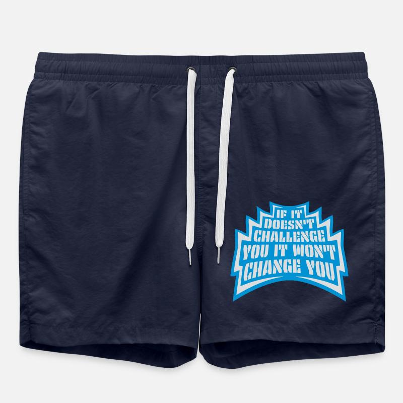 Séance d’entraînement Fitness Motivation Citation - Short de bain - bleu marine
