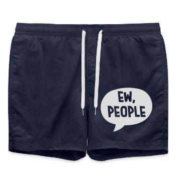 ew people funny quote - Swim Trunks - french navy - Front - AI Model Male 185 light (185cm)