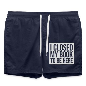 I closed my book - Badeshorts - French Navy - Vorne - AI Model Male 185 light (185cm)