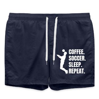 Fußball Fußballspieler Fußballtrainer Fußballer - Badeshorts - French Navy - Vorne - AI Model Male 185 light (185cm)