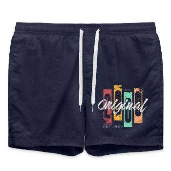 2009 vintage vintage retro birthday - Swim Trunks - french navy - Front - AI Model Male 185 light (185cm)
