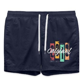 2013 vintage vintage retro birthday - Swim Trunks - french navy - Front - AI Model Male 185 light (185cm)
