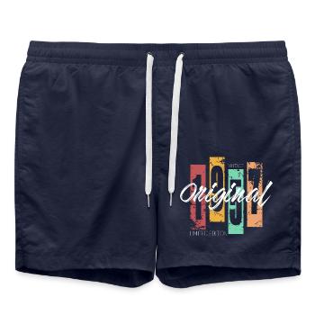 1957 Vintage Retro Birthday - Swim Trunks - french navy - Front - AI Model Male 185 light (185cm)