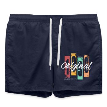 1996 Vintage Retro Anniversaire - Short de bain - bleu marine - Devant - AI Model Male 185 light (185cm)