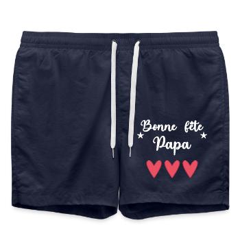 FÊTE DES PÈRES. BONNE FÊTE PAPA. PAPA. BONNE FÊTE - Short de bain - bleu marine - Devant - AI Model Male 185 light (185cm)