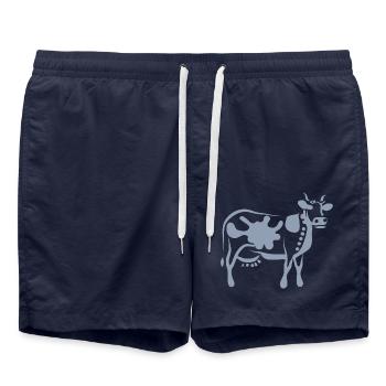 Cow Art Abstrait - Short de bain - bleu marine - Devant - AI Model Male 185 light (185cm)