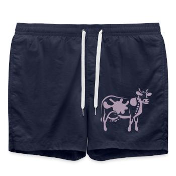 Cow Art Abstrait - Short de bain - bleu marine - Devant - AI Model Male 185 light (185cm)