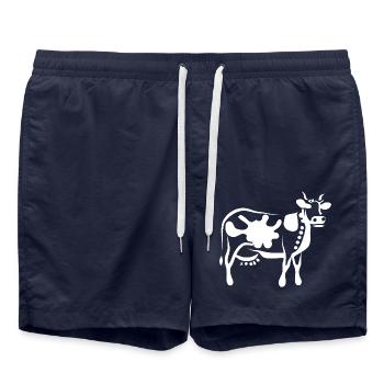 Cow Art Abstrait - Short de bain - bleu marine - Devant - AI Model Male 185 light (185cm)