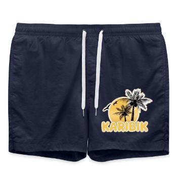 Vacances Caraïbes - Short de bain - bleu marine - Devant - AI Model Male 185 light (185cm)