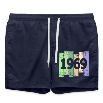 Artwork 1969 - Swim Trunks - french navy - Front - AI Model Male 185 light (185cm)