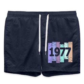 Oldtimer 1977 - Badeshorts - French Navy - Vorne - AI Model Male 185 light (185cm)
