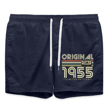 Original 1955 Vintage Vintage Anniversaire Rétro - Short de bain - bleu marine - Devant - AI Model Male 185 light (185cm)