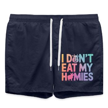 Vegetarian Vegan Veggie Vegetarian - Swim Trunks - french navy - Front - AI Model Male 185 light (185cm)