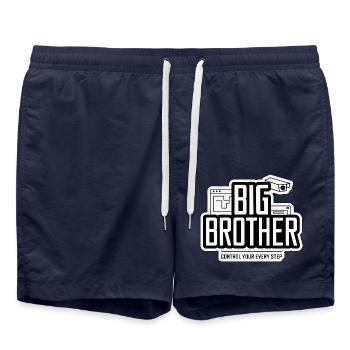 CONTROL YOUR EVERY STEP BIG BROTHER - Swim Trunks - french navy - Front - AI Model Male 185 light (185cm)