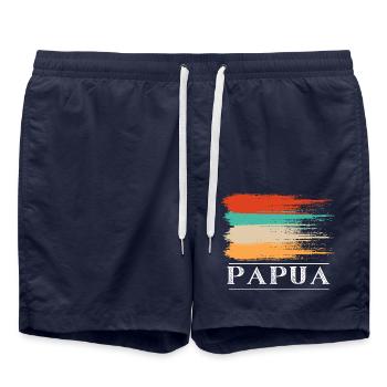 Papua Indonesia - Swim Trunks - french navy - Front - AI Model Male 185 light (185cm)