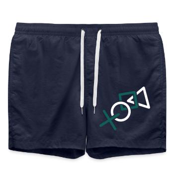 controller silhouette cool X square triangle symbols g - Swim Trunks - french navy - Front - AI Model Male 185 light (185cm)
