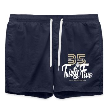35 years thirty five Birthday gift 35 years - Swim Trunks - french navy - Front - AI Model Male 185 light (185cm)