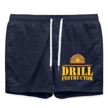 Instructeur d’exercice Shérif - Short de bain - bleu marine - Devant - AI Model Male 185 light (185cm)