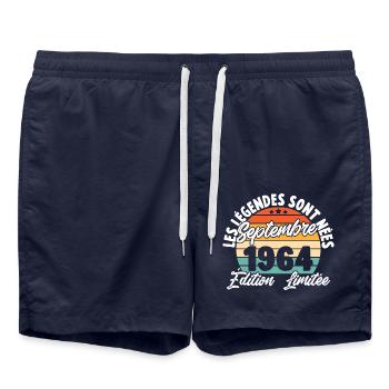Cadeau Les légendes sont nées en Septembre 1964 - Short de bain - bleu marine - Devant - AI Model Male 185 light (185cm)
