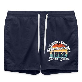 Cadeau Les légendes sont nées en Septembre 1952 - Short de bain - bleu marine - Devant - AI Model Male 185 light (185cm)