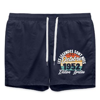 Cadeau Les légendes sont nées en Octobre 1952 - Short de bain - bleu marine - Devant - AI Model Male 185 light (185cm)