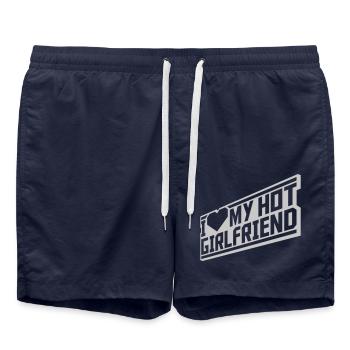 J’aime ma petite amie - Short de bain - bleu marine - Devant - AI Model Male 185 light (185cm)