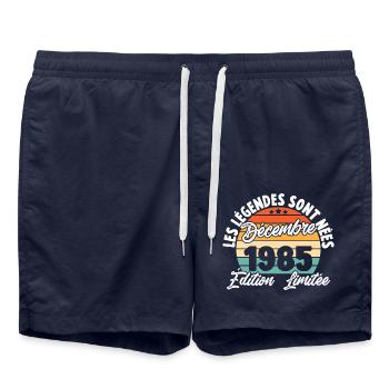 Cadeau Les légendes sont nées en Décembre 1985 - Short de bain - bleu marine - Devant - AI Model Male 185 light (185cm)