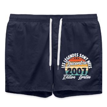 Cadeau Les légendes sont nées en Décembre 2007 - Short de bain - bleu marine - Devant - AI Model Male 185 light (185cm)
