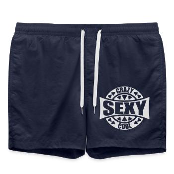 design cool sexy fou - Short de bain - bleu marine - Devant - AI Model Male 185 light (185cm)