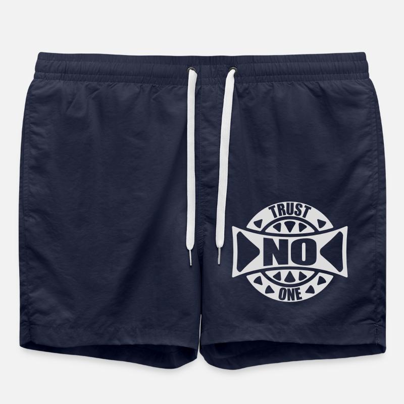 trust no one Zitat - Badeshorts - French Navy