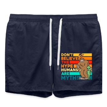 Ne croyez pas que les humains sont des mythes - Short de bain - bleu marine - Devant - AI Model Male 185 light (185cm)