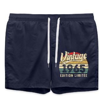 Cadeau D’anniversaire Vintage 1965 Édition Limitée - Short de bain - bleu marine - Devant - AI Model Male 185 light (185cm)
