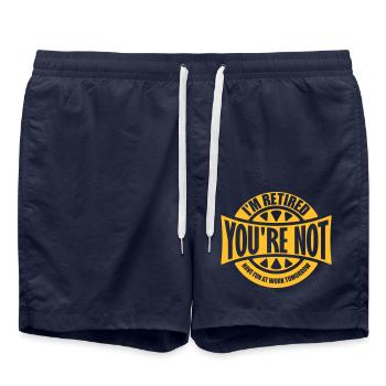 have fun at work - Badeshorts - French Navy - Vorne - AI Model Male 185 light (185cm)